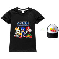 Sonic The Hedgehog100 % เสื้อยืดผ้าฝ้ายกับแสงชายหญิงท็อปส์ฤดูร้อน Lesure Lesure เด็กแขนสั้นเด็ก