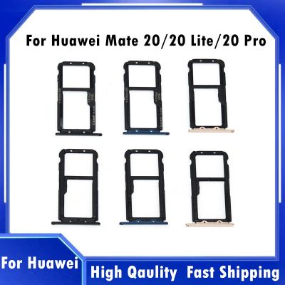 【⊕Good quality⊕】 anlei3 สีดำสีน้ำเงินทองสำหรับ Huawei Mate 20 Lite Micro Sim กระเป๋าเก็บบัตรสล็อตที่ใส่ซิมอะแดปเตอร์สำหรับ Huawei Mate 20ซิมการ์ดถาด