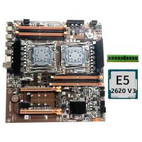 X99 Dual Computer Motherboard LGA 2011 with RECC 8GB DDR4 RAM +E5 2620 V3 CPU SATA 3.0 USB3.0 NVME M.2 Interface