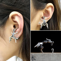 HelloLook 925 Sterling Silver Punk Dragon Ear Clips Gothic Dragon Earcuff Hypoallergenic Ear Amplifying Jewelry