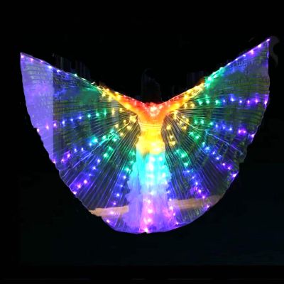 hot【DT】 Adult belly dance wings lights costume glow women show props with sticks