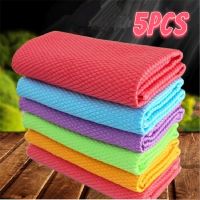 1/5Pcs 30x40cm Microfiber Cleaning Towel Absorbable Glass Kitchen Cleaning Cloth Wipes Table Window Car Dish Towel Rag