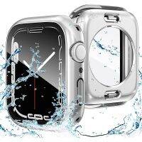 กระจก + ฝาครอบสำหรับนาฬิกา Apple เคสกันน้ำ45มม. 41มม. น้ำอุปกรณ์เสริมของ Iwatch ขนาด40มม. 8กันเทมเปอร์กันรอยหน้าจอ44มม.