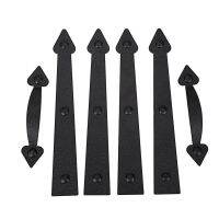 ○ 6pcs/set Magnetic Garage Door Handle Black Decorative Hinges Hardware Kit DIY Decor Sets Openers Home Garden Hotel Tool