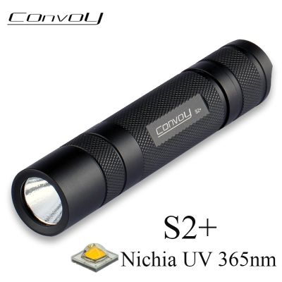 Convoy S2 Plus UV Flashlight with Nichia UV 365nm LED inside Fluorescent Agent Detection Ultraviolet Ultra Violet Light Lanterna Rechargeable Flashlig