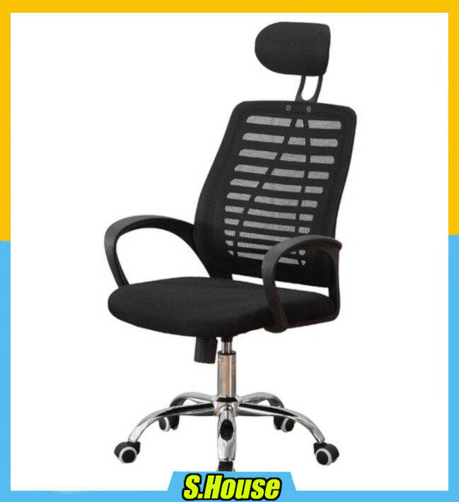 Kursi Roda Computer Chair Ergonomic Headrest Computer Office Study Class Wheel Kerusi ...