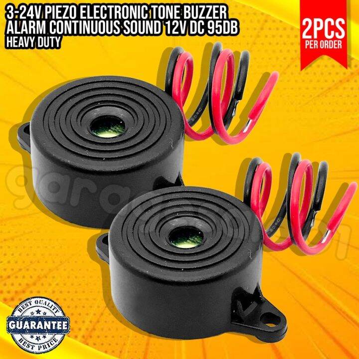 2pcs New 324V Piezo Electronic Tone Buzzer Alarm Continuous Sound 12V