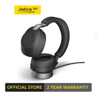 Jabra Evolve 2 85 MS Stereo ANC พร้อมแท่นชาร์จ หูฟังประชุมไร้สาย Wireless Headset for Conference Calls  หูฟังตัดเสียงรบกวน - Black