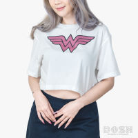 DOSH WOMENS CROPPED TOPS WONDER WOMAN เสื้อยืดครอปคอกลม แขนสั้น ผู้หญิง DWWT1045-OW