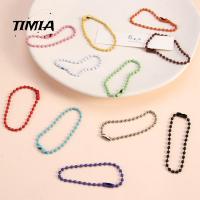 TIMIA โซ่ลูกปัดลูกบอลทำเครื่องประดับสีพ่นตัวเชื่อมแท็กห่วงทำพวงกุญแจขนาด12ซม. 20ชิ้น/ล็อต