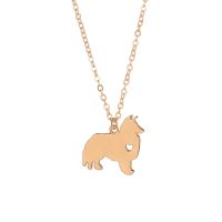 Cute Gold Sheltie Dog Pendant Choker Necklace for women Trendy charm christmas gift Jewelry gold /silver plated