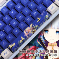 Hot Genshin Impact Keycaps Game Character Kamisato Ayaka Keyboard Decor Fans Otaku Game Player Cosplay Props Gift Fashion Keycap