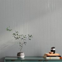 ๑✆ Grey Solid Color Linen Wallpaper Modern Simple Straw Living Room Bedroom Hotel Restaurant Decor Stripe Wallpaper