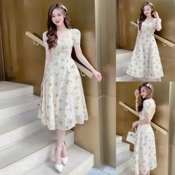 Nhập mã BornPinkLAZ9 giảm 25k249k Váy đầm nữ tiểu thư dự tiệc Beloved  Dress tay bồng nơ ngực SOURIS BY G  Lazadavn