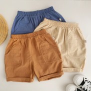 Quần sooc đùi quần short đũi mềm bé trai, bé gái unisex có túi cho bé 8