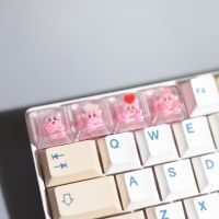 คีย์สำหรับเกมคีย์บอร์ดแบบกลไกมีไฟ Backlit Keycap น่ารักเด็กผู้หญิงของขวัญที่สำคัญ ESC โปร่งใสการ์ตูน Keycap แกน MX เชอร์รี่อุปกรณ์เสริมแป้นพิมพ์