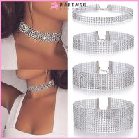 KAREMXQ เครื่องประดับงานแต่งงานเครื่องประดับคู่ Diamante Choker เครื่องประดับสร้อยคอ Rhinestone