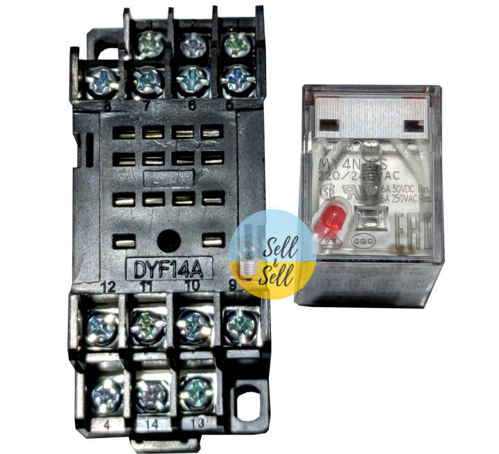 (1 SET) Relay MY4NGS Omron 220VAC ORIGINAL + Socket / Relay Omron