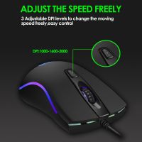 Gaming Wired Mouse 1000-2000 Dpi 4 Buttons Led Lights Breathing Backlit Ergonomic Office Mice For Desktop And Laptop Computers