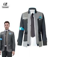 ROLECOS Game Detroit Become Human Cosplay Costume Connor Cosplay Uniform Men Jacket White Shirt Tie RK800 Coat Costume Full Set