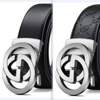 Tide joker business casual belt head layer cowhide men belt automatic button ICONS real cowhide belt