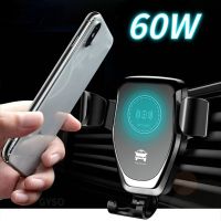 GYSO 60W Fast Car Wireless Charger For iPhone 14 13 12 11 Pro MAX Samsung S21 S20 S10 Xiaomi Wireless Charging Phone Car Holder Car Chargers