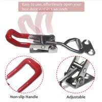 4PCS Stainless Steel Locks Adjustable Buckles Door Latch Horizontal Clamp Quick Door Bolt Clamp