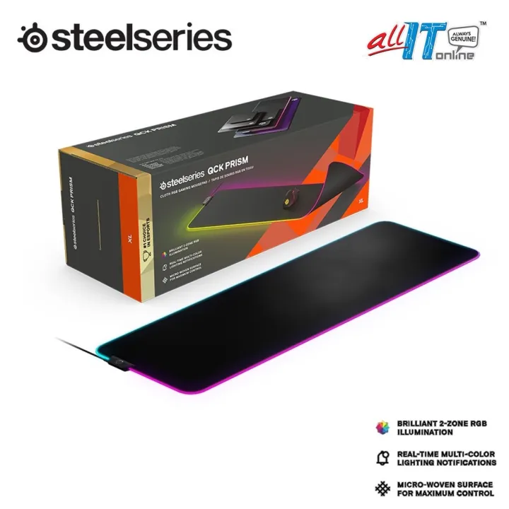 SteelSeries QcK Prism Cloth RGB ( Medium / Extra Large ) Gaming Mouse Pad Lazada