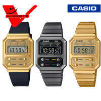 Casio Standard (ประกัน CMG ศูนย์เซ็นทรัล 1 ปี) รุ่น A100WEFG-9A (เรือนทองสายยางสีดำ) A100WGG-1A (สายเลสสีดำ) A100WEG-9 (เรือนทองสายเลสสีทอง)