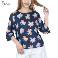 Pena house เสื้อยืดคอกลม แขนสามส่วน  ผ้าพิมพ์ลาย PSTL052303