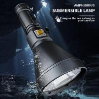 Led Flashlight Professional Ipx8 Waterproof Fixed Focus Powerful Strong Light Aluminum Alloy Torch Rechargeable  Flashlights