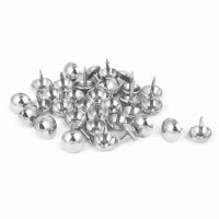 ❏♞ 9mm Head Dia 11mm Height Upholstery Nail Thumb Tacks Push Pin Silver Tone 300pcs