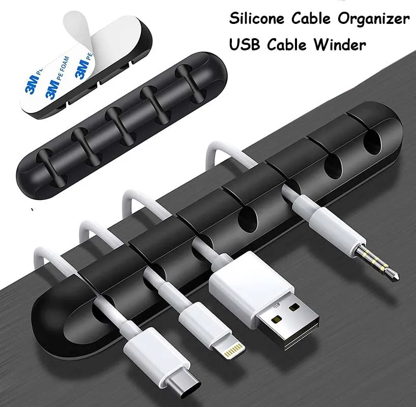 Silicone Desk Organizer Holder  Mouse Cable Usb Wire Organizer