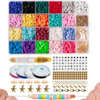 ชุดลูกปัดดินโพลิเมอร์,, 6 Mm Heishi Clay Beads Craft สำหรับ DIY เครื่องประดับสร้อยข้อมือสร้อยคอ Kit