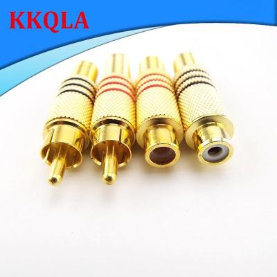 QKKQLA 2PCS RCA Male Female Connector Socket Plug Adapter Solder Type for Audio Cable Video CCTV Camera