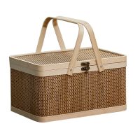 Storage Basket Butler Tray Food Serving Basket Snacks Basket Rattan Fruit Basket