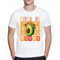 Funny Cartoon Mecican Cinco De Mayo Apparel For Cat Printed T-Shirt For Men Crewneck Streetwear Short Sleeve Tshirt Graphic Tops