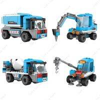 Engineering Car Crane Demolition Drill Cement Mixer Truck Lifting Dumper Building Block City Construction Model Bricks Kid Toys Building Sets