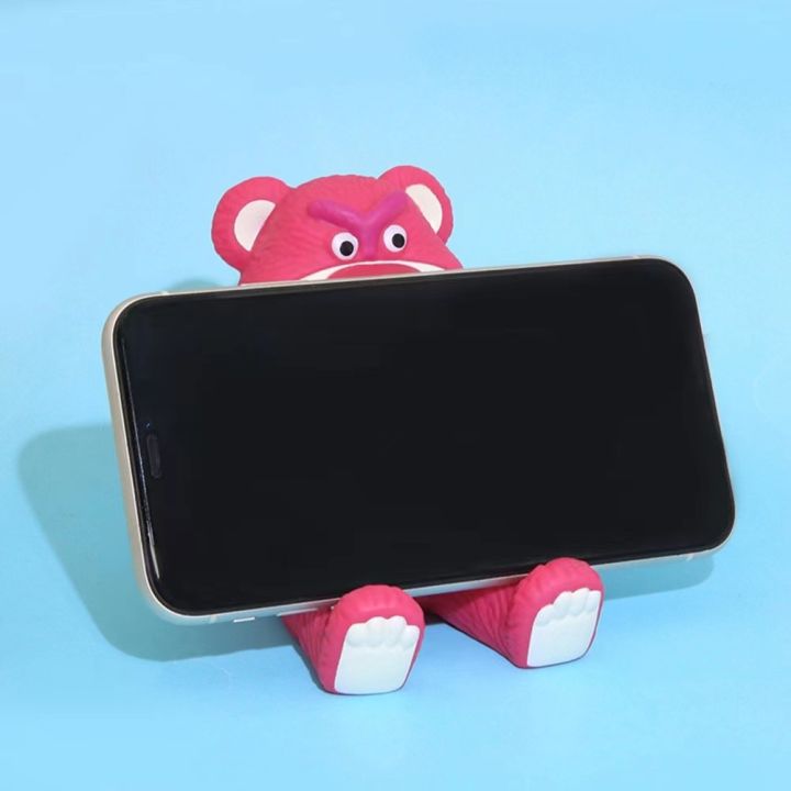 การ์ตูนหมีสีชมพู-ที่วางโทรศัพท์-สากล-รองรับโทรศัพท์-อุปกรณ์โทรศัพท์มือถือ