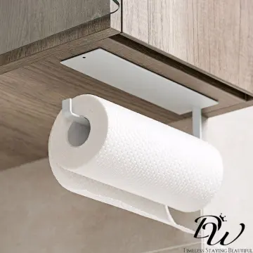 Kitchen Paper Towel Holder Punch Free Iron Under Counter Roll