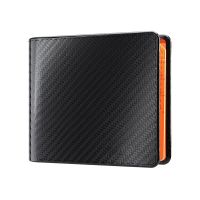 ZZOOI Mens Wallet High Quality Carbon Fiber Genuine Leather RFID Wallets Bank Credit Card Case ID Holders Male Coin Purse Pockets