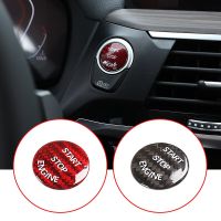 For BMW E70 X5 E71 X6 E81 E90 E91 E60 F30 F35 F10 F11 F01 F15carbon Fiber Car Engine Start Stop Switch Button Trim Cover Sticker