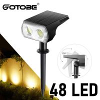 【Cape of Good hope】ไฟ48สนามโซล่าร์ LED กันน้ำ,IP65สปอตไลท์แนวนอนกลางแจ้งโคมไฟติดผนังบ้านตกแต่งสวนวิลล่า