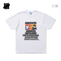 UNDEFEATED เสื้อยืดแขนสั้นเบสบอลมีโลโก้ฤดูใบไม้ผลิ/ฤดูร้อนทางการของ5แถบ