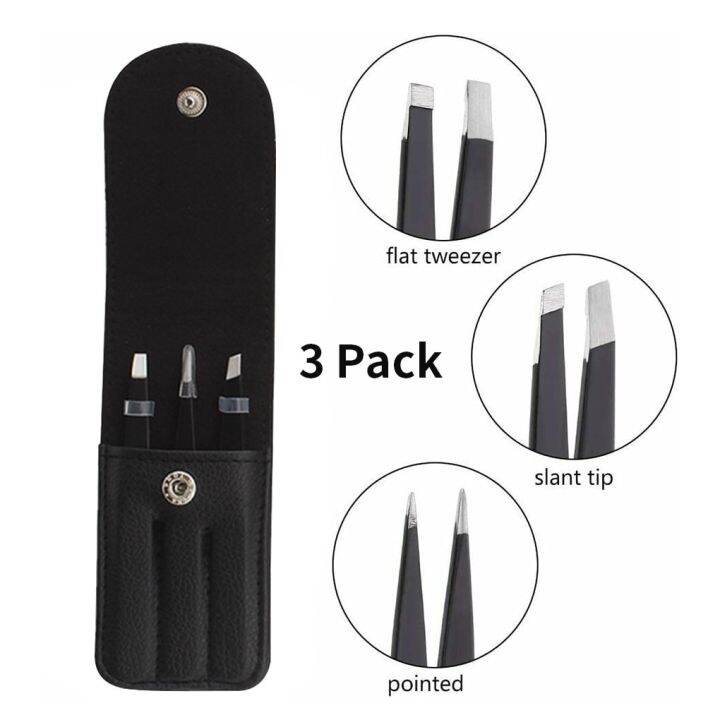 3-pcs-set-grooming-tweezer-eyelashes-eyebrow-stainless-steel-tweezers-set-with-storage-bag-makeup-tools