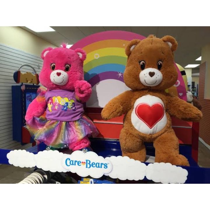 ตุ๊กตาหมีแคร์แบร์-สีชมพูสายรุ้ง-carebers-บิ้วอะแบร์-build-a-bear-workshop-สินค้ามือสองจากอเมริกา