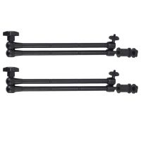 2X 20Inch Adjustable Articulating Friction Arm with Hot Shoe Mount for LED Light DSLR Rig LCD Monitor