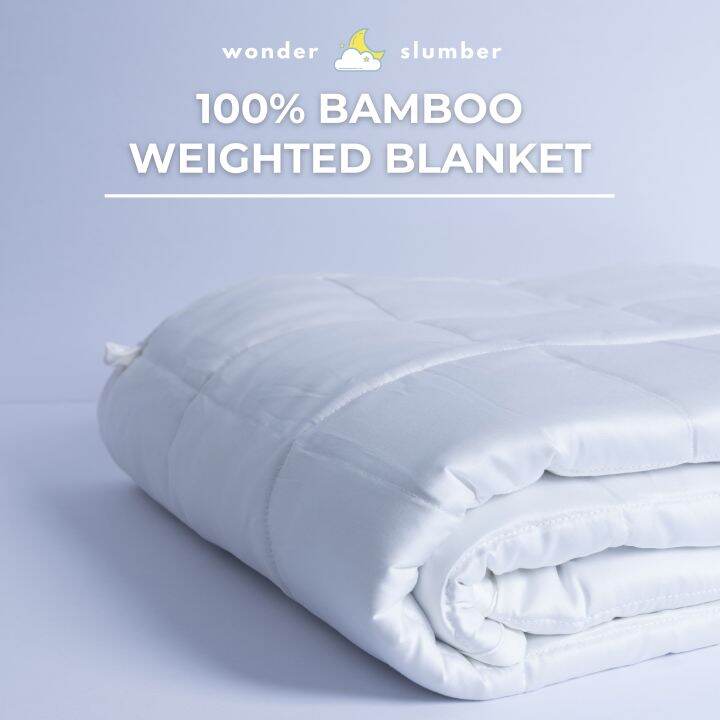 Wonder Slumber Bamboo Weighted Blanket King Sized White (25 LBS. 76x80") Lazada PH