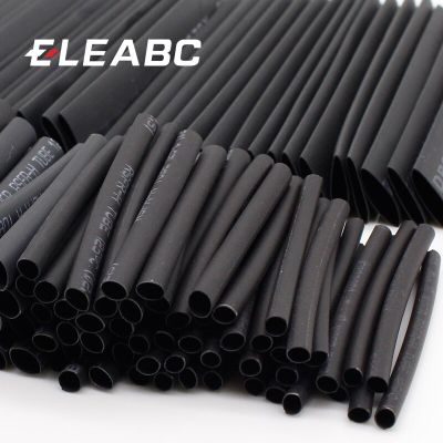 127pcs/lot Heat Shrink Tubing 7.28m 2:1 Black Tube Car Cable Sleeving Assortment Wrap Wire Kit with Polyolefin Tub Chrome Trim Accessories
