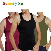 2 PCS/Lot Tank Tops Men Cotton Running Vest Fitness Cool Summer Top Gym Sport Slim Colorful Casual Undershirt Male Gift 7 Colors